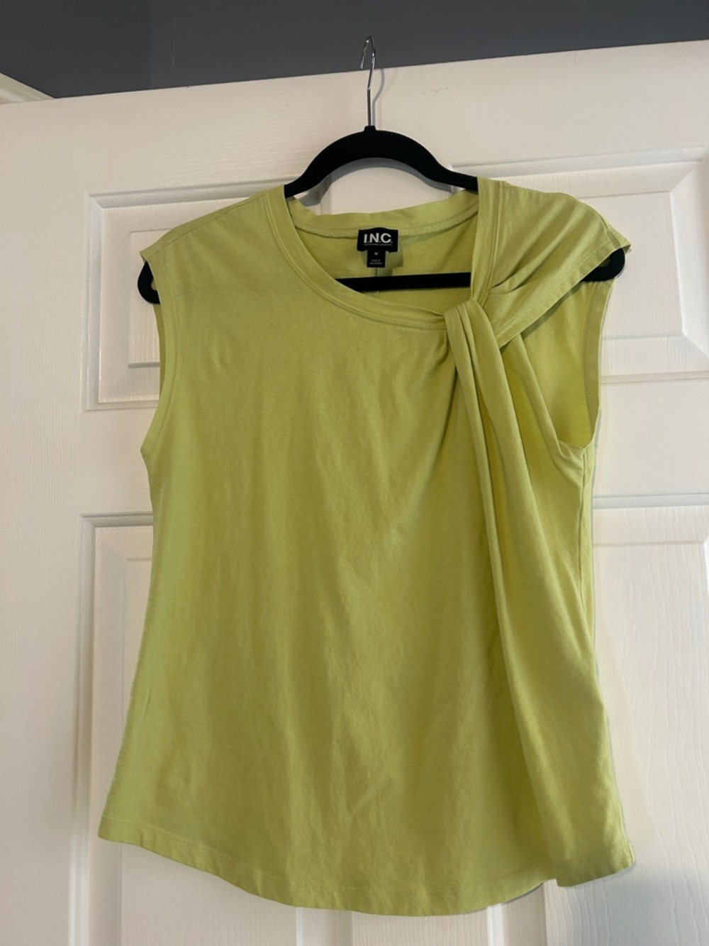 INC International Concepts Lime Tie-Shoulder Sleeveless Top. Size M